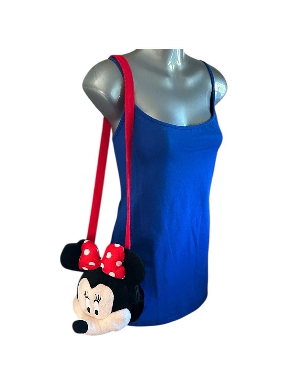 Disney Minnie Mouse Red and Black Plush Purse Shoulder Bag with 3-D Head Zip - Picture 10 of 10